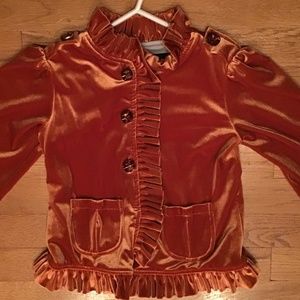 EUC Isabella & Chloe Velvet Military Jacket
